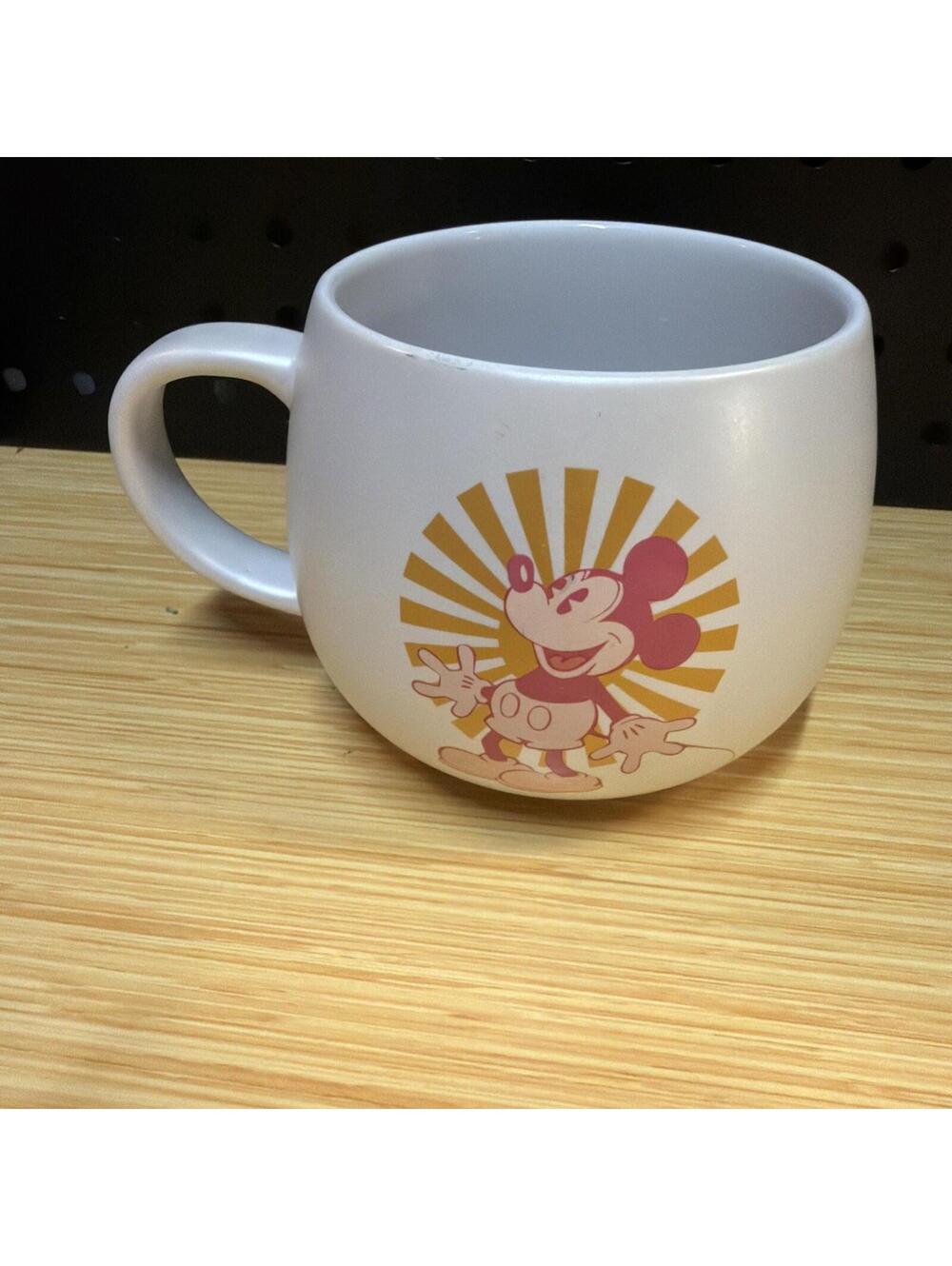 Disney Mickey Mouse and Minnie Mouse Pearly Silver Toned Stoneware Cup Mug 21oz*